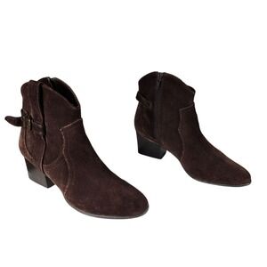 Vaneli Ankle Boots Bootie 7.5M 
Women Brown Suede Leather Western Coastalcowgirl